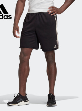 Adidas/阿迪达斯正品男子透气宽松针织休闲运动短裤 FL4007