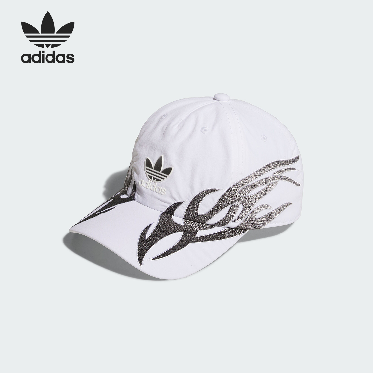 Adidas/阿迪达斯正品三叶草男女款印花运动遮阳棒球帽JJ2077