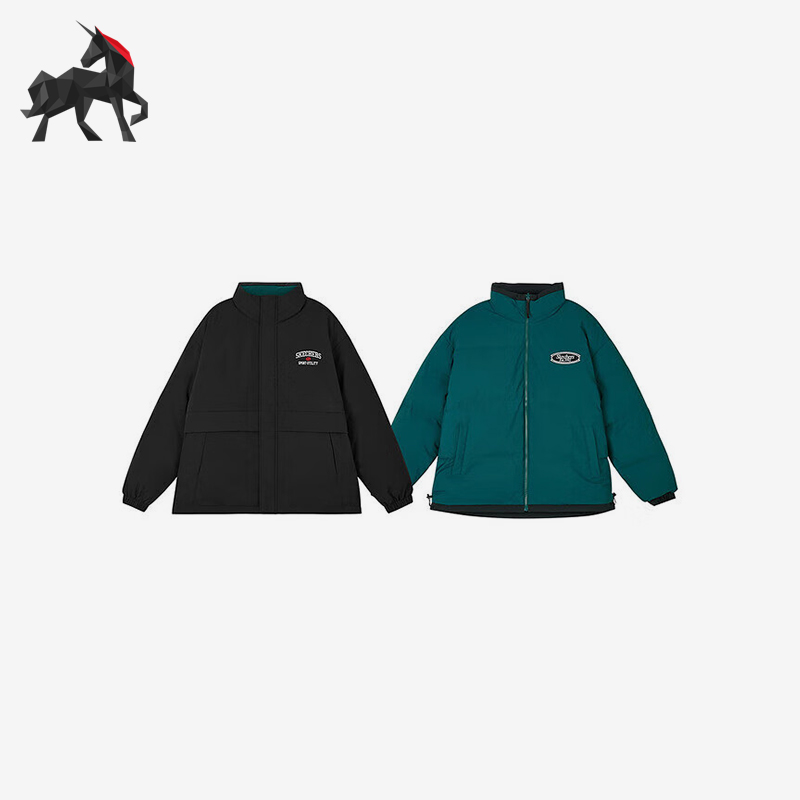 斯凯奇男女立领双面穿棉服