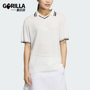 女士针织高尔夫POLO衫 Adidas 新款 阿迪达斯正品 JE8302 夏季