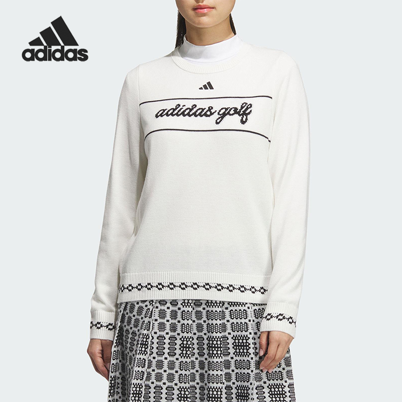 Adidas/阿迪达斯正品2025秋季款女士日常圆领高尔夫套头衫JM3004
