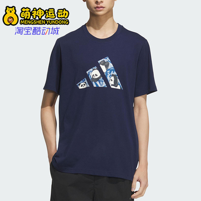Adidas/阿迪达斯正品2025男士图案宽松经典运动时尚短袖KC3371