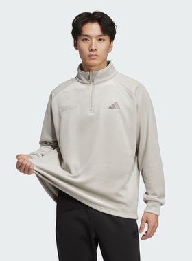 Adidas/阿迪达斯官方正品2025秋季款男士半拉链立领套头衫KR0222