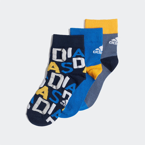 Adidas/阿迪达斯正品儿童运动针织经典透气运动袜三双装ED8621