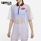 580 2025女士日常翻领套头透气网纱连衣裙DD4526 Nike 耐克正品