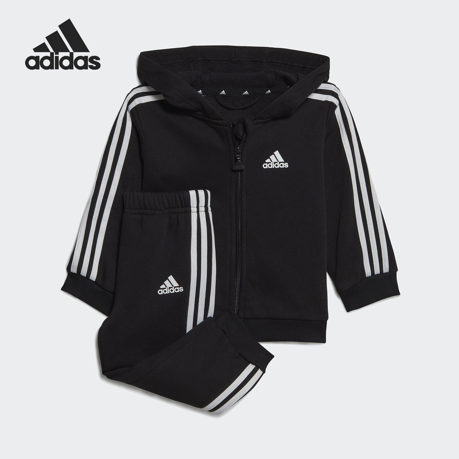 Adidas/阿迪达斯官方正品2025秋季款婴童运动慢跑休闲套装HR5866