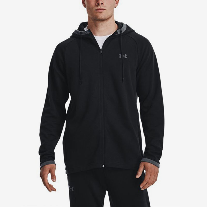 UA/安德玛正品DOUBLE KNIT FZ男子针织连帽夹克外套1379659-001