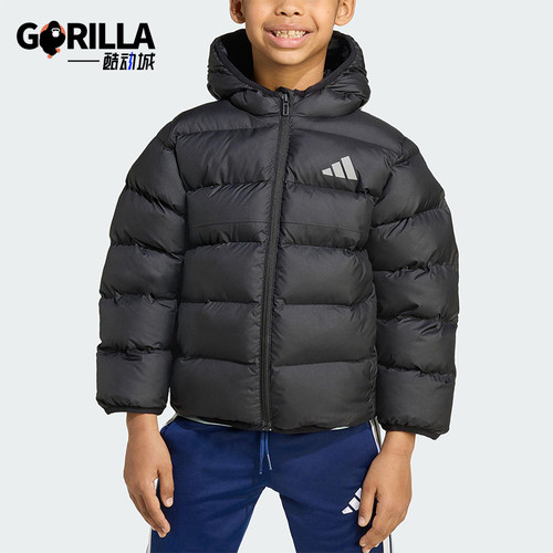 Adidas/阿迪达斯正品2025小童反光简约运动休闲保暖棉服JM8864