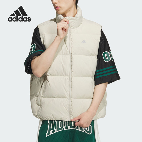 Adidas/阿迪达斯正品新款男士简约保暖户外羽绒马甲JJ4963