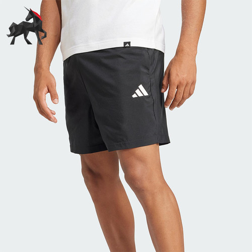 Adidas/阿迪达斯正品2025新款男士简约系带宽松梭织短裤JF1117