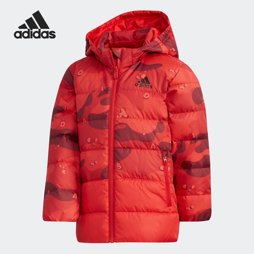 Adidas/阿迪达斯正品 冬季小童LK J AOP DOWN J短款羽绒服 EH4140