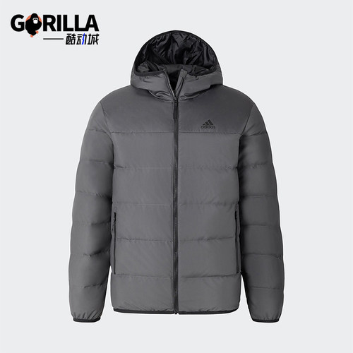 阿迪达斯男士保暖休闲连帽羽绒服