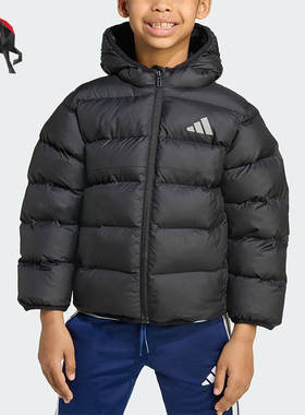 Adidas/阿迪达斯正品2025小童反光简约运动休闲保暖棉服JM8864