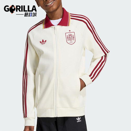Adidas/阿迪达斯正品三叶草大童经典翻领拉链长袖夹克外套JZ2248