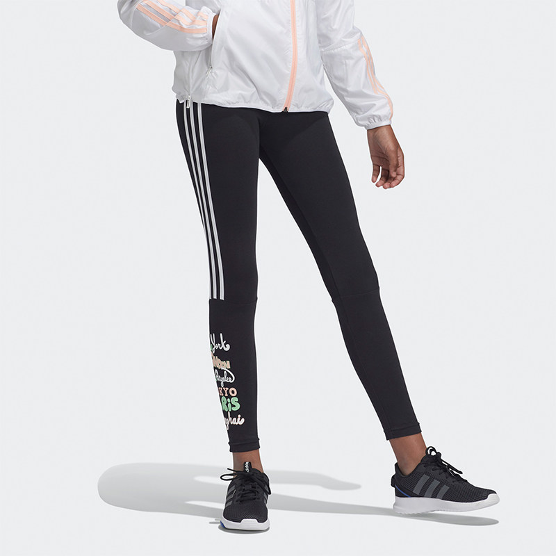Adidas/阿迪达斯正品 CLEOFUS联名女童装训练运动紧身裤 GF0286