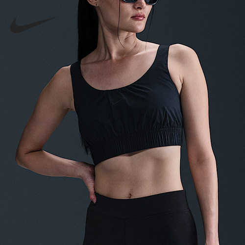Nike/耐克正品2025女士刺绣套头耐穿透气修身运动背心HM6974-010