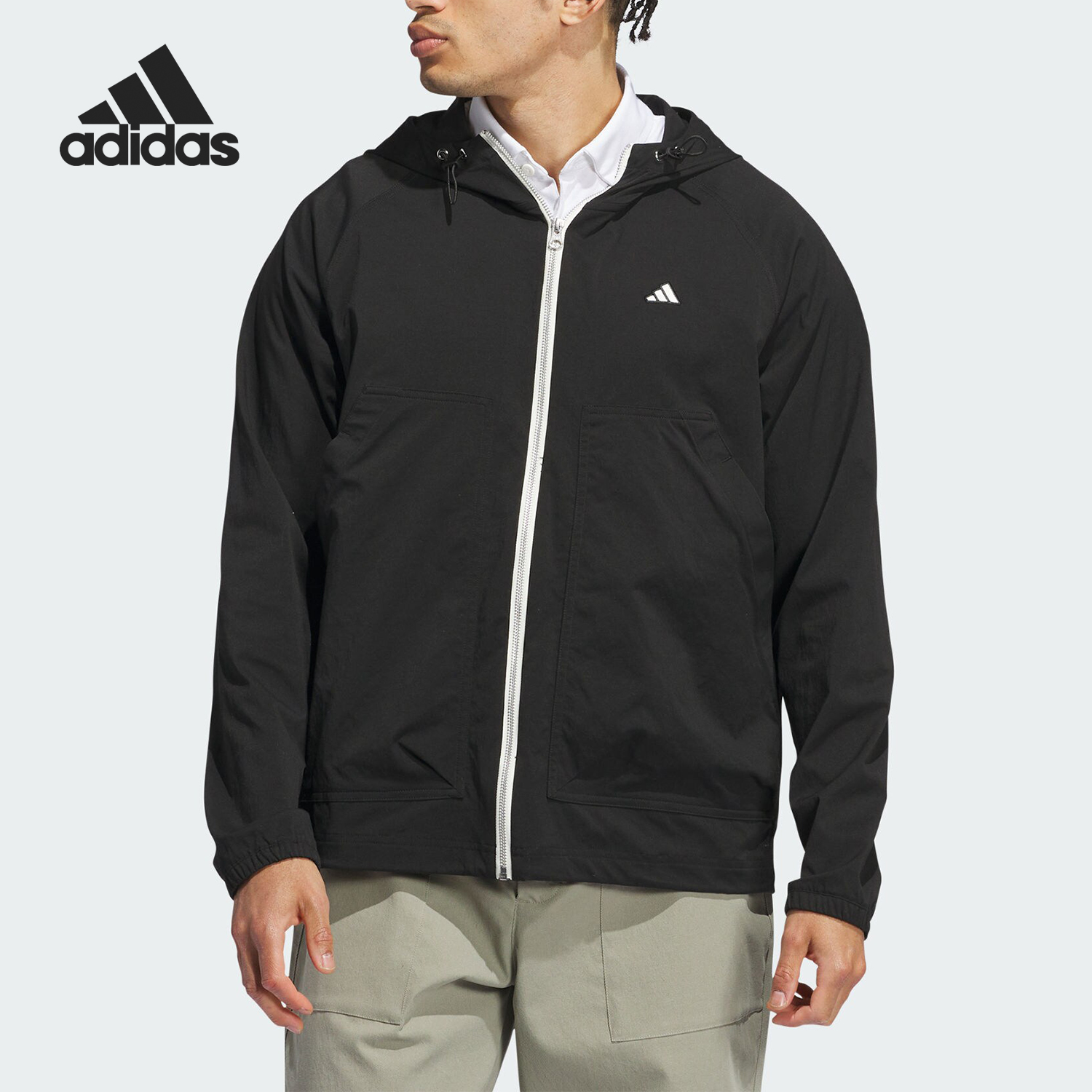阿迪达斯男士高尔夫运动连帽外套