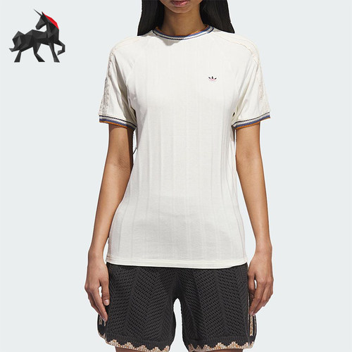 Adidas/阿迪达斯正品三叶草男女时尚针织经典圆领运动短袖JN7723