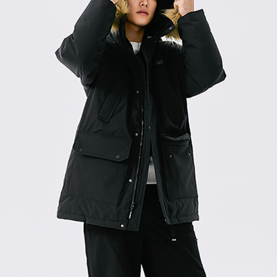 New Balance/NB正品户外男士多口袋保暖连帽羽绒服AMJ44300-BK