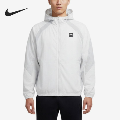 Nike/耐克官方正品AirWVNJKT新款男白灰色连帽夹克外套HJ0635-009