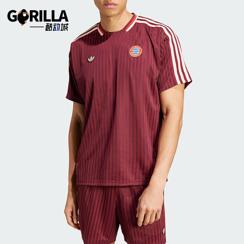 Adidas/阿迪达斯正品三叶草男士足球运动三条纹短袖JF0595