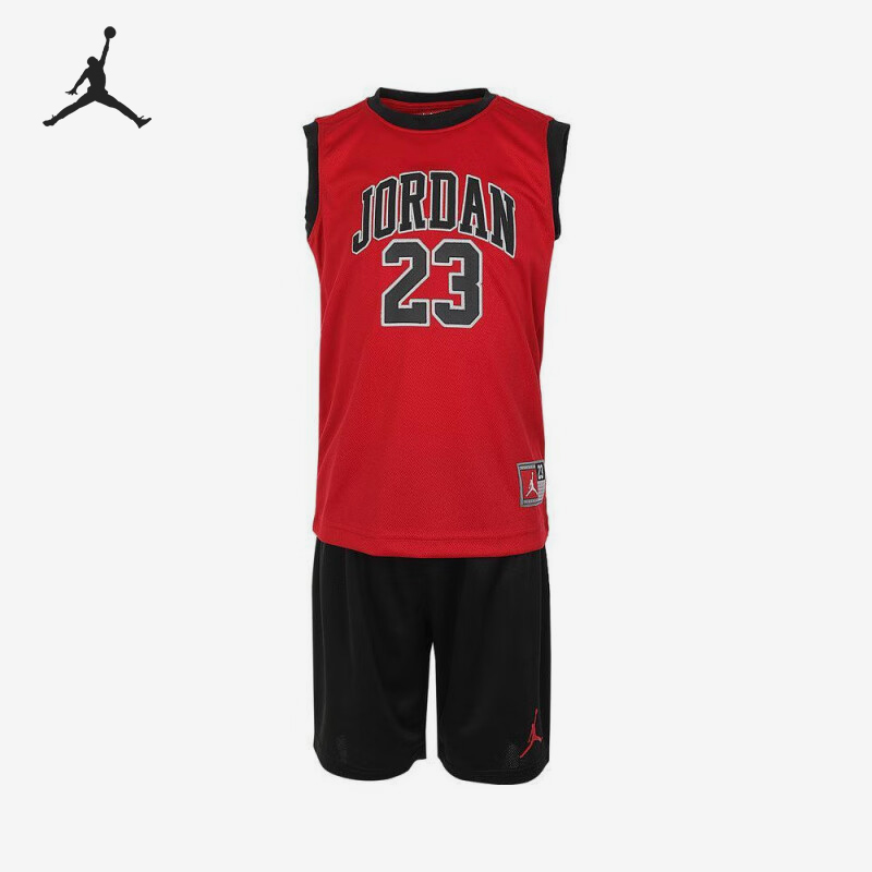 Nike/耐克正品JORDAN小童复古背心短裤套装JD2422048PS-006