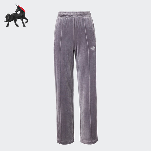 阿迪达斯女士天鹅绒烫钻水钻长裤