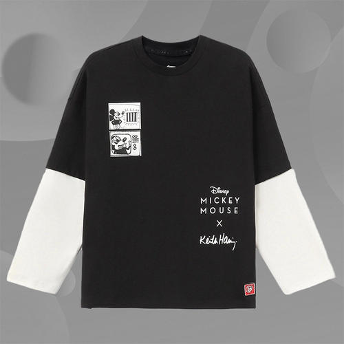李宁联名Mickey x Keith Haring童装男大童长袖T恤YHSR425