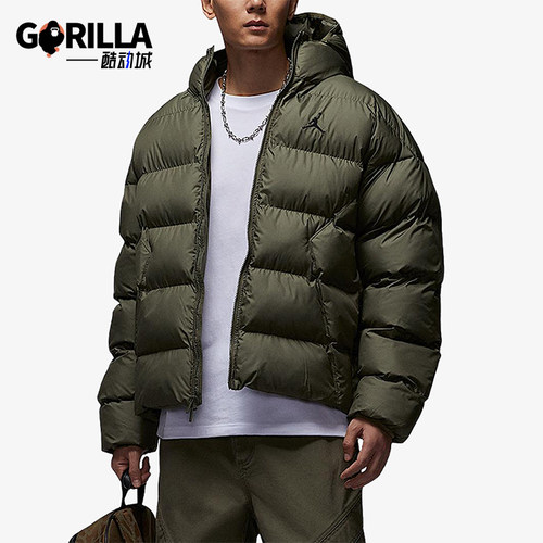 Nike/耐克正品JORDAN男士宽松保暖运动休闲连帽棉服HV0533-222