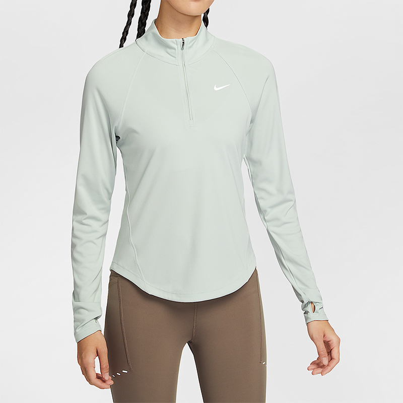 Nike/耐克正品Dri-FIT女士运动跑步半拉链训练长袖T恤HV2843-034