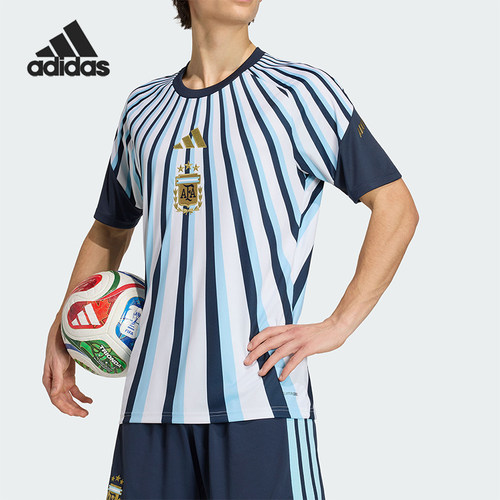 Adidas/阿迪达斯正品阿根廷队男士足球经典训练短袖球衣JY9530