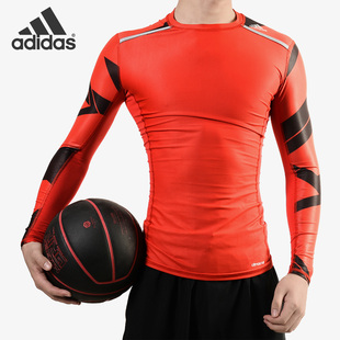 男子休闲舒适紧身衣长袖 Adidas FIT TECH T恤BK6179 阿迪达斯正品