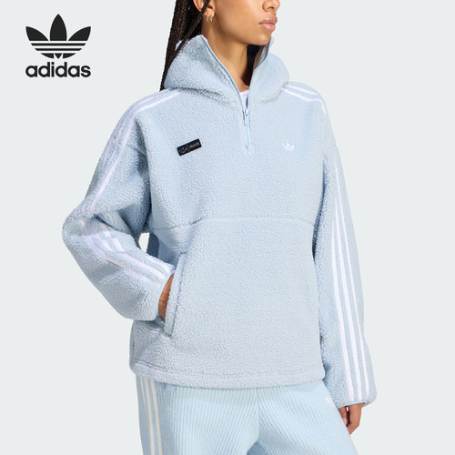 Adidas/阿迪达斯正品三叶草女士连帽保暖休闲长袖卫衣LD8925