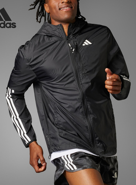Adidas/阿迪达斯官方正品OtrE3s新款男黑色跑步夹克外套IK4986
