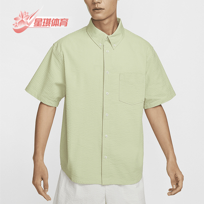 耐克男士系扣短袖衬衫运动T恤
