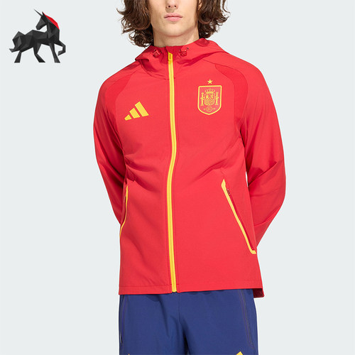 Adidas/阿迪达斯正品TIRO新款男经典红黄色足球夹克外套JZ2243