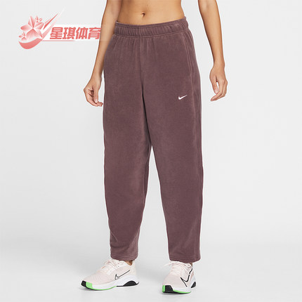 Nike/耐克正品2025冬季款女士休闲中腰摇粒绒刺绣长裤HV3708-502