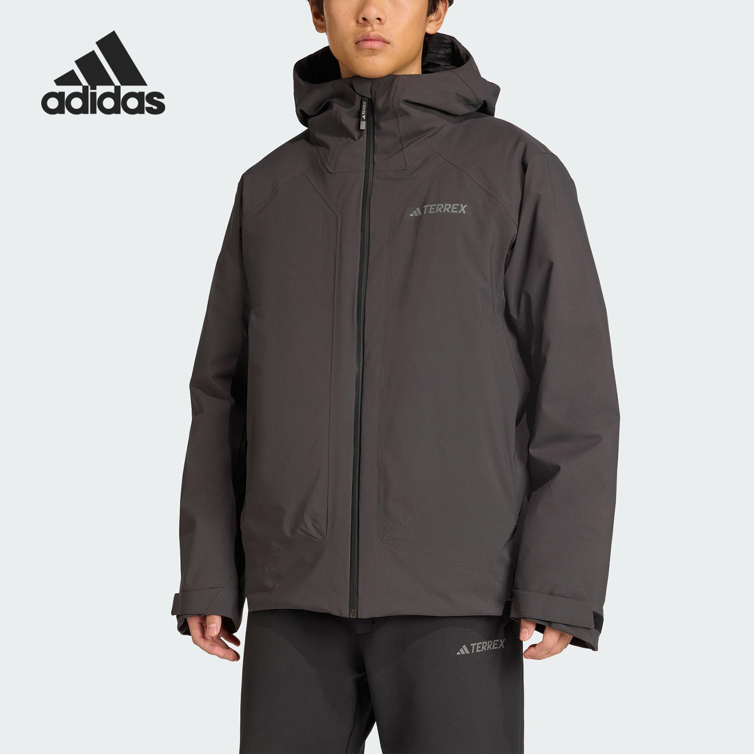 Adidas/阿迪达斯官方正品2025男士保暖耐穿三合一冲锋衣JV8699