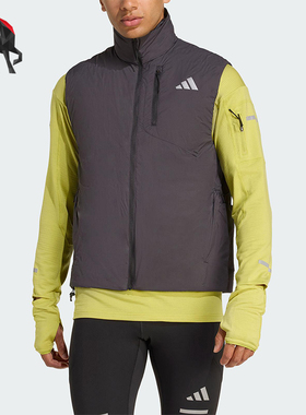 Adidas/阿迪达斯正品2025冬季男士立领保暖跑步运动棉马甲JM5715