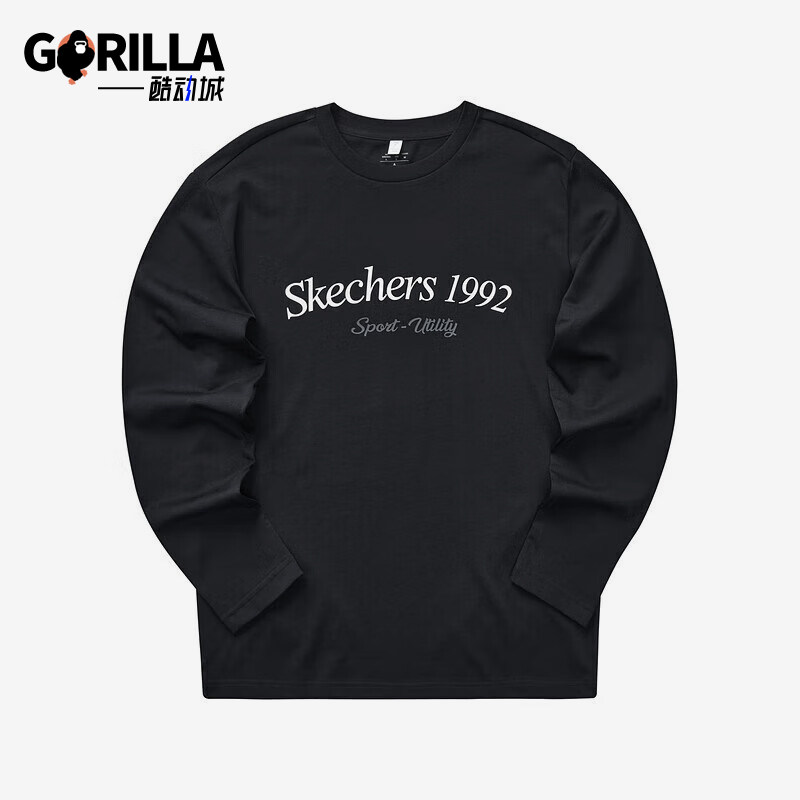 Skechers/斯凯奇正品休闲运动透气新款男女同款简约字印花长袖T恤,运动服/休闲服装,运动T恤,淘宝优惠券,粉丝福利购,淘宝优惠卷