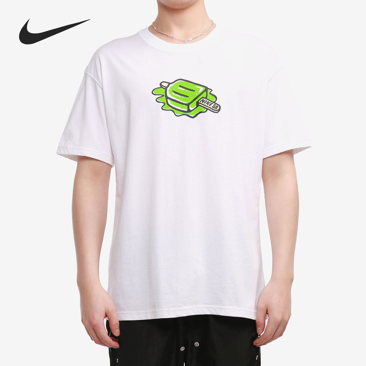 nike/耐克正品2021新款sb男子印花休闲柔软运动短袖t恤dd1317-100