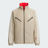 立领双面穿棉服外套KA0822 三叶草男士 Adidas 阿迪达斯正品