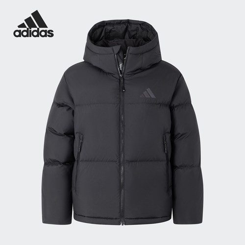 阿迪达斯女士宽松连帽面包羽绒服
