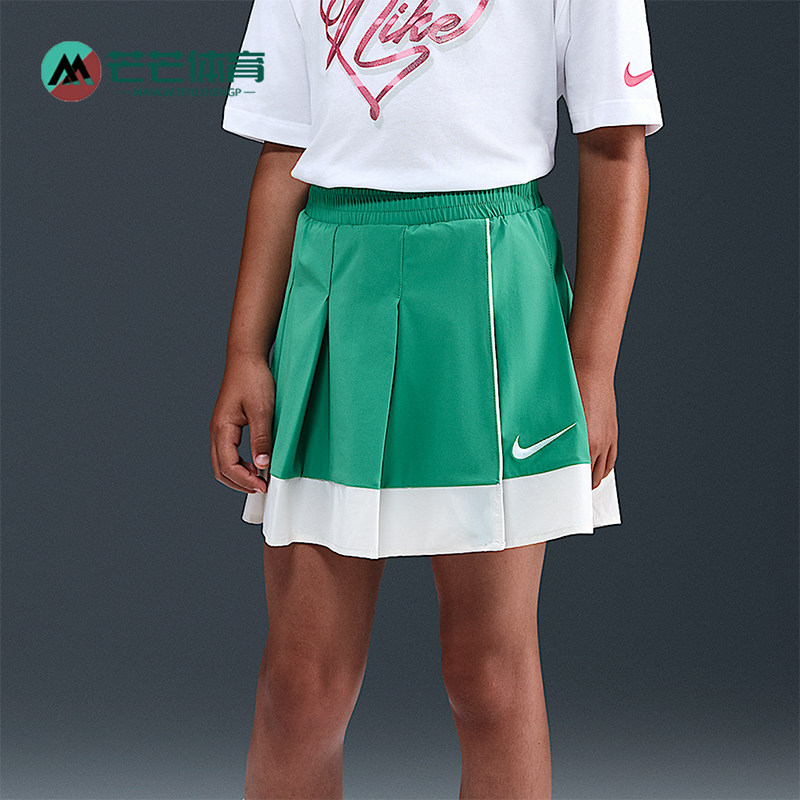 Nike/耐克正品2025夏季款小童休闲梭织网球透气半身裙IO2537-324
