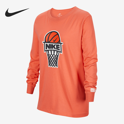 Nike/耐克正品春季大童针织棉休闲柔软图案长袖FZ5196-814