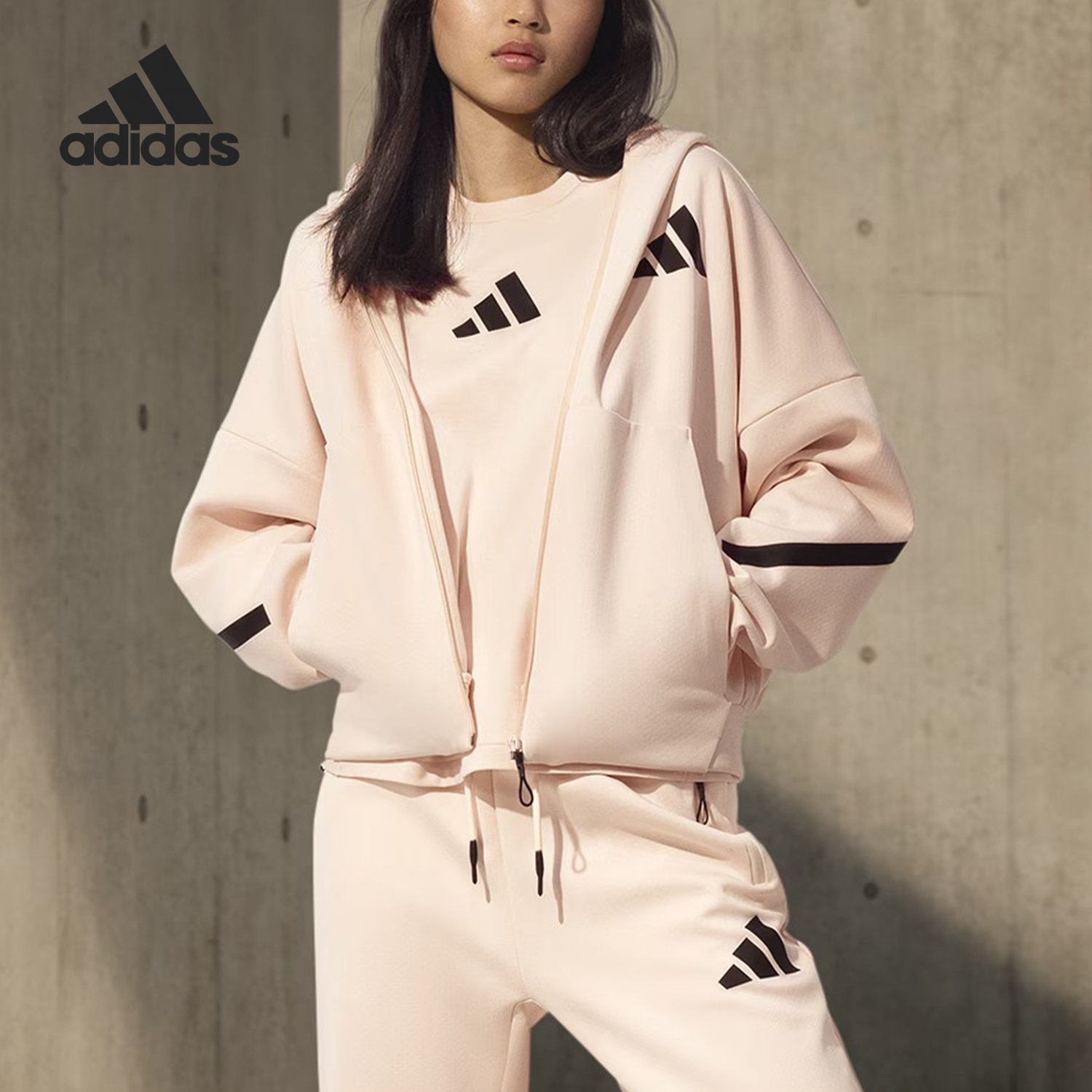 Adidas/阿迪达斯正品W Z.N.E. FZ女士运动针织拉链外套JF4789