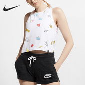 耐克正品 无袖 夏季 Nike 新款 女士图案印花短款 背心CI1128 100