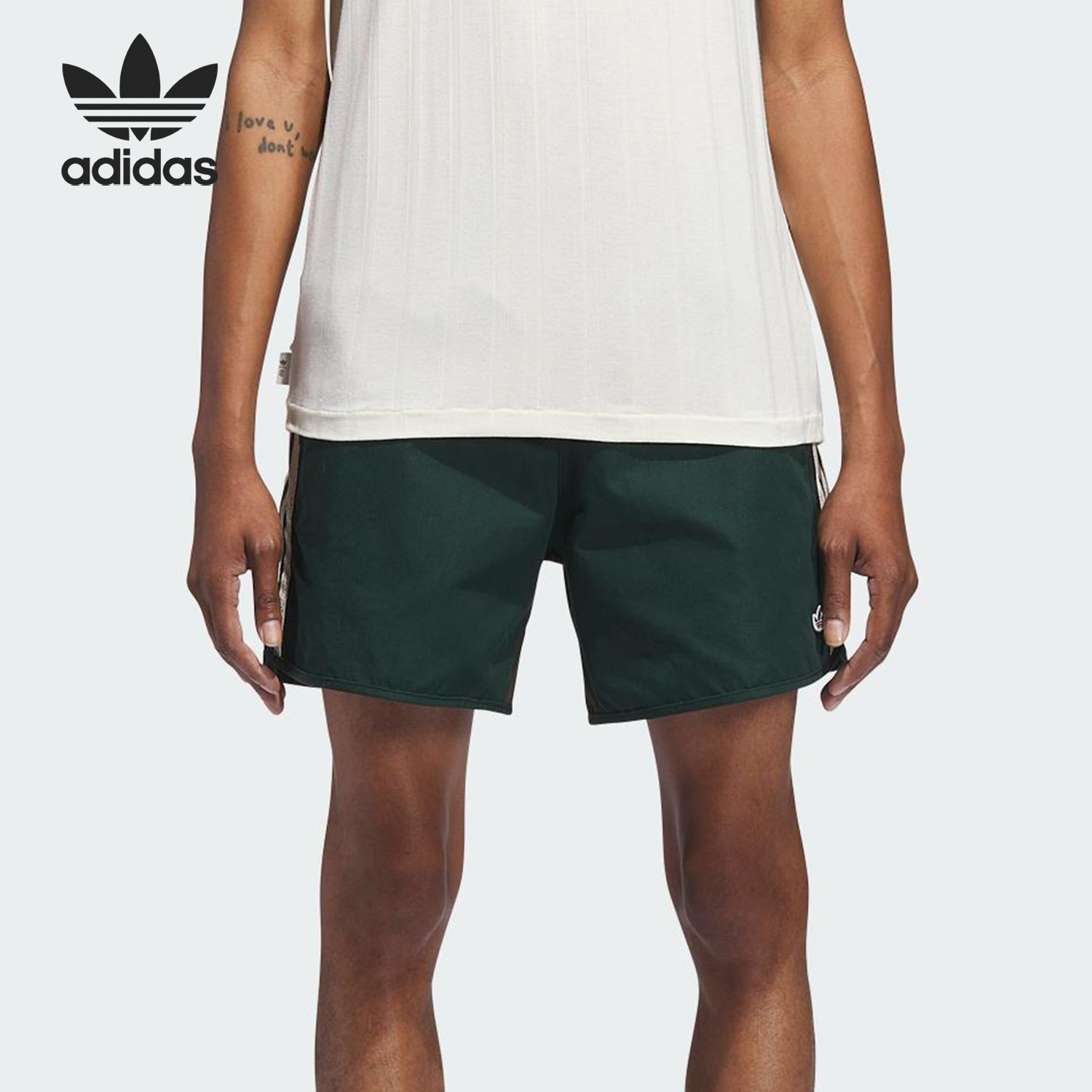 Adidas/阿迪达斯官方正品三叶草男女条纹舒适松紧运动短裤JP3871