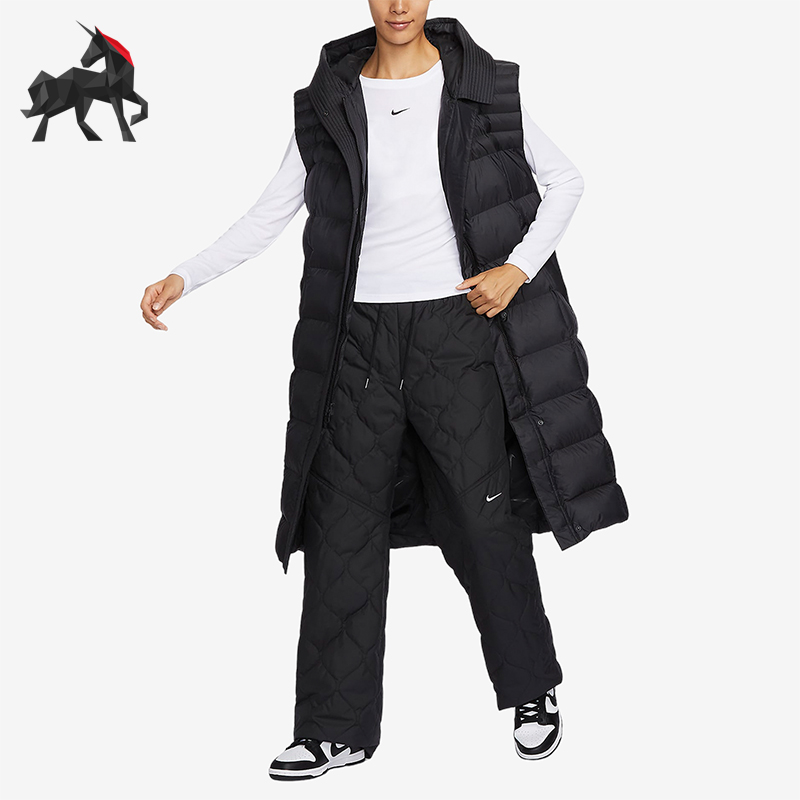 耐克正品女子连帽运动棉马甲