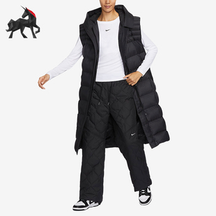 Nike/耐克女子防风保暖长款连帽运动棉马甲FB8775